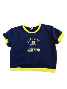 Daily Practice Cape May Yacht Team Navy & Yellow Short Sleeve Tee Small